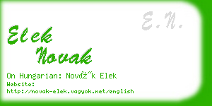 elek novak business card